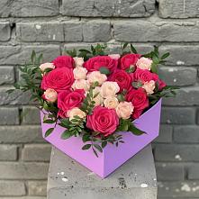 Цветочная композиция из Розы в коробке в Раздолье