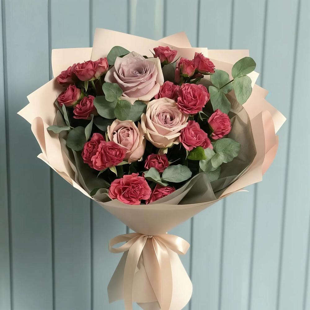 Букет цветов из: Гвоздики и Розы в Раздолье