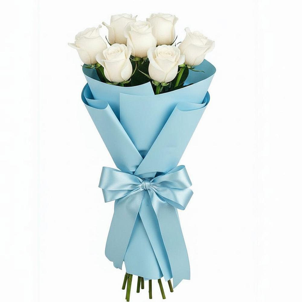 Букет 7 белых роз Проуд в Раздолье