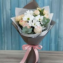 Букет цветов из:  Хризантемы и Розы #REPLACE_PRED# Раздолье