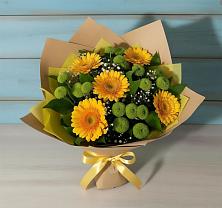 Букет цветов из:  Герберы и Хризантемы в Раздолье