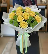 Букет цветов из:  Хризантемы и Розы в Раздолье