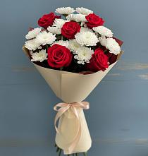 Букет цветов из:  Розы и Хризантемы в Раздолье