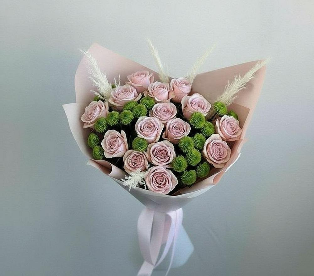 Букет цветов из: Розы и Хризантемы в Раздолье